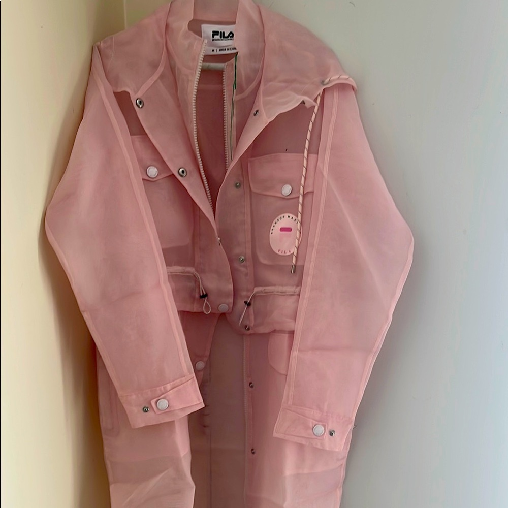 Fila & Brandon Maxwell Pink organza Sheer Jacket